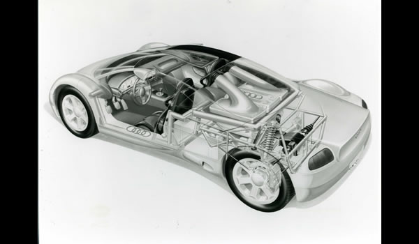 AUDI AVUS Quattro W12 aluminum concept car 1991 eclater